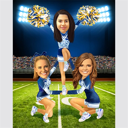 Cheerleaders Caricature from Photos - myDaVinci